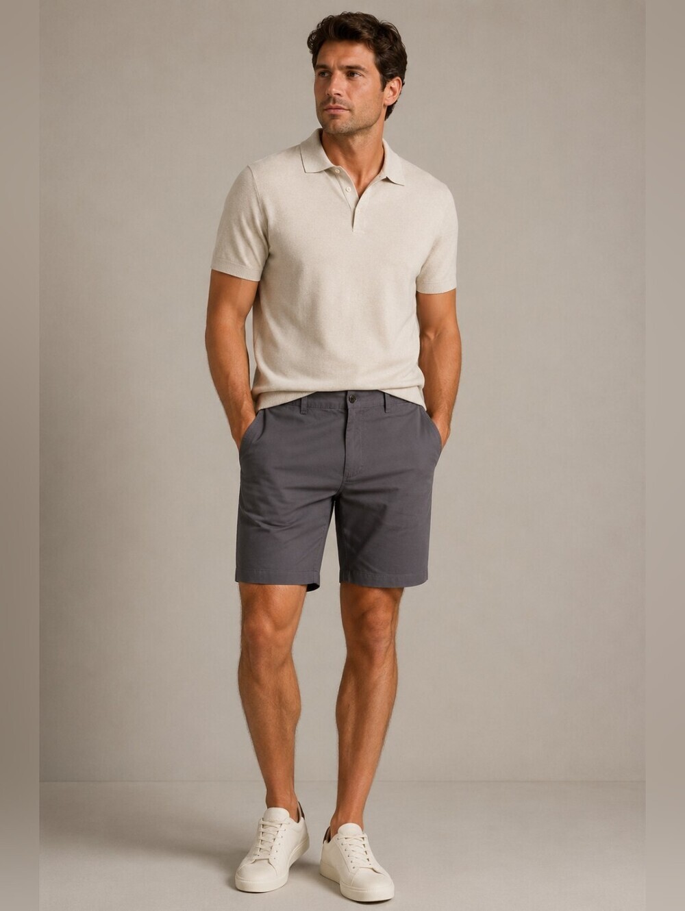 Tasso Elba Gray Chino Shorts